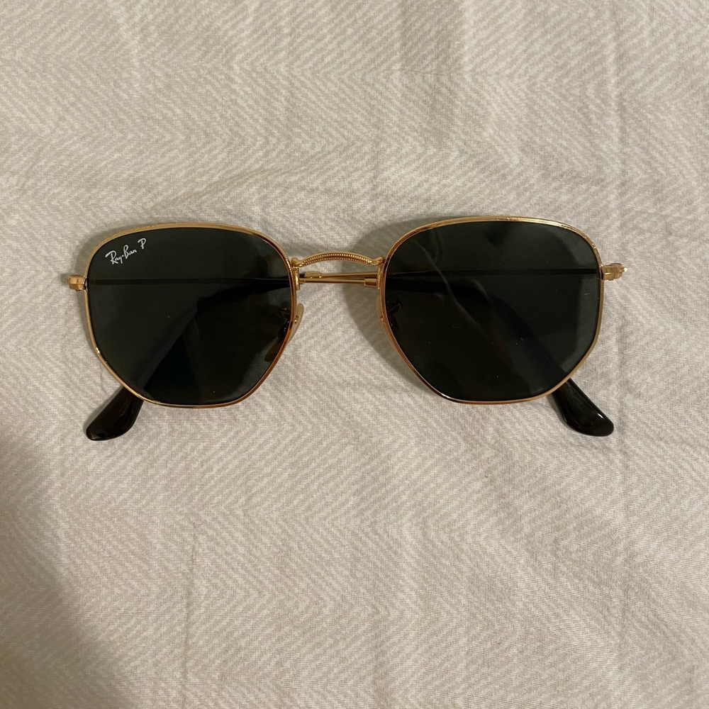RAY BAN UNISEX POLARIZED HEXAGONAL FLAT LENSE SUNGLASSES